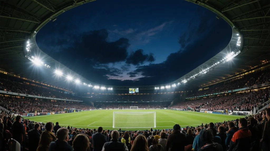 热烈激昂的足球场决赛夜
